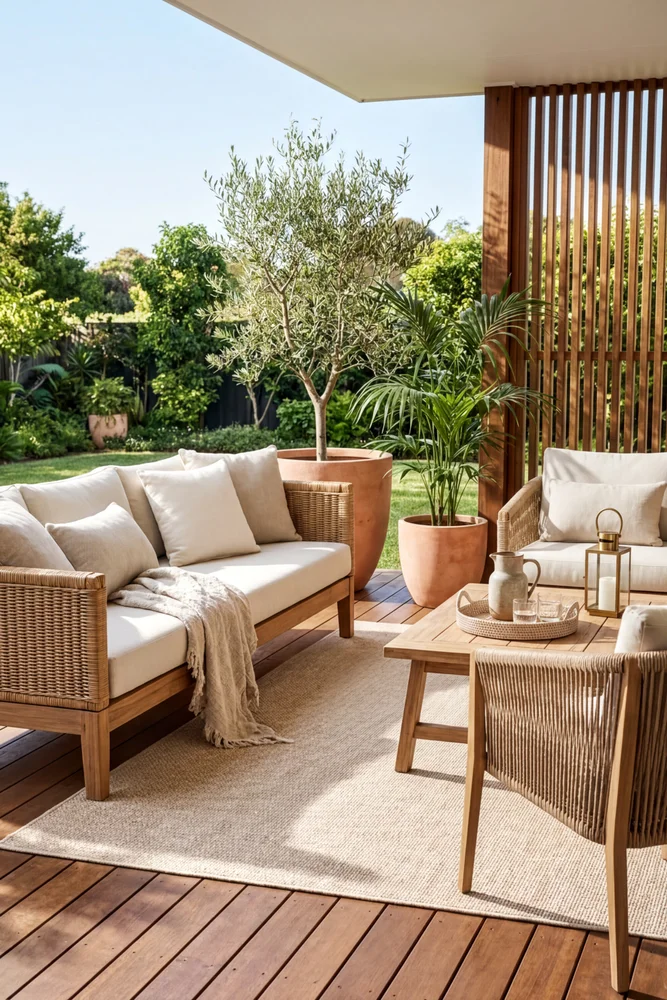 Patio Misty Natural Indoor Outdoor Rug - Image 2