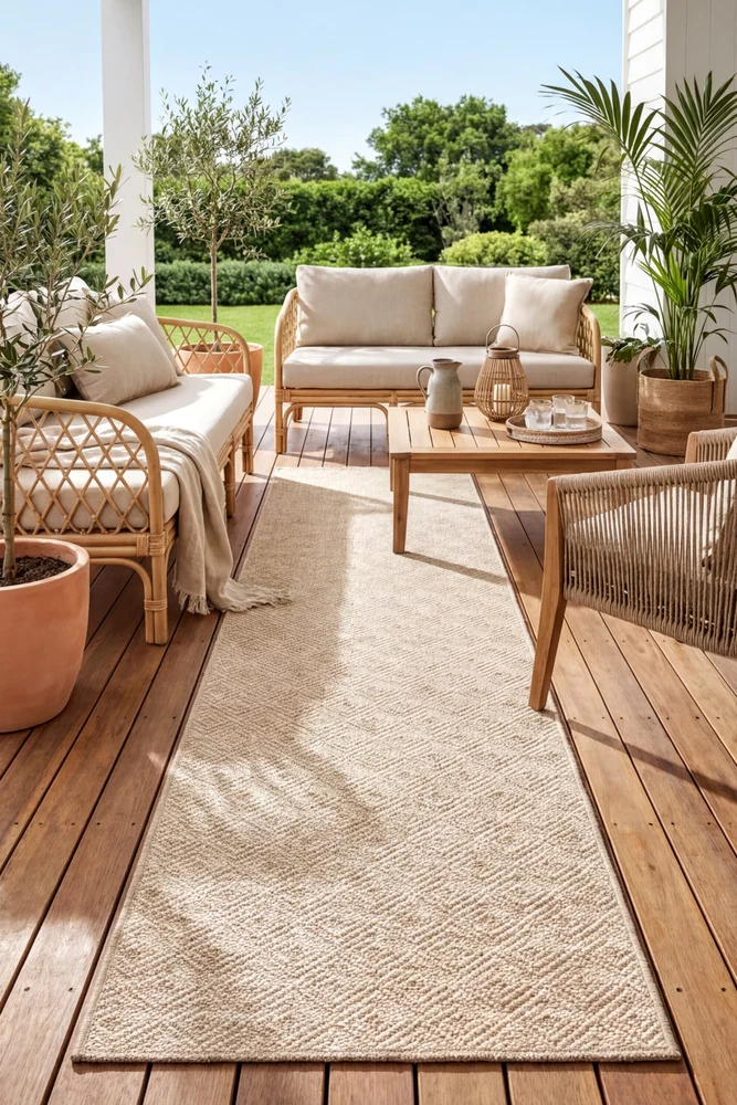 Patio Misty Natural Indoor Outdoor Runner Rug - Image 2