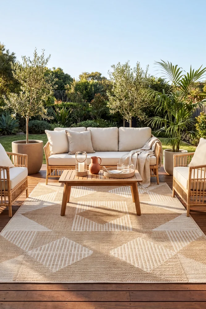Patio Rico Natural Indoor Outdoor Rug - Image 2