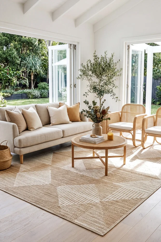 Patio Rico Natural Indoor Outdoor Rug - Image 3