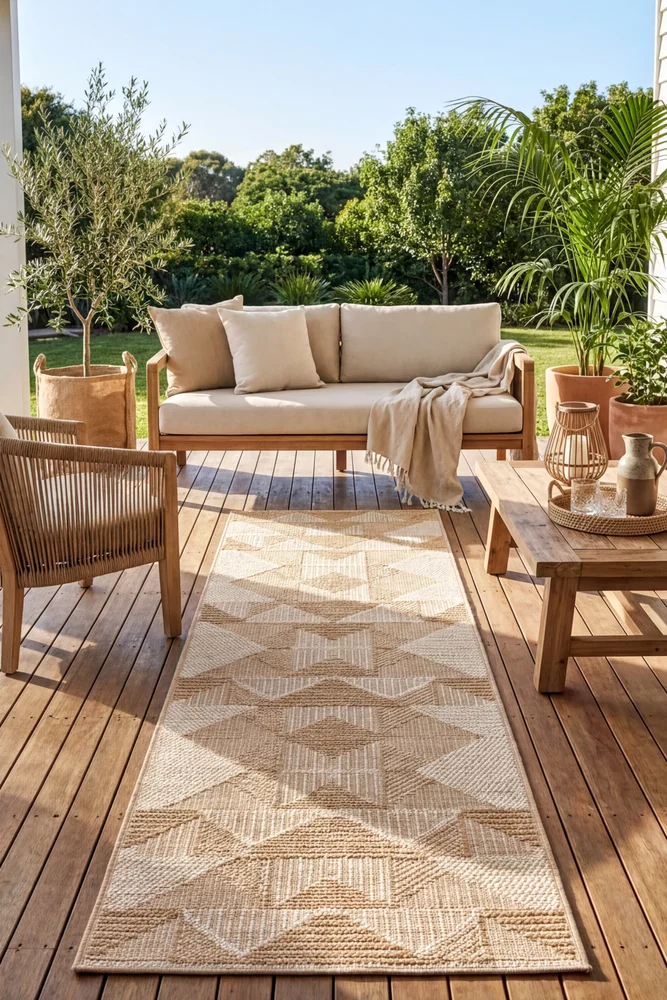 Patio Rico Natural Indoor Outdoor Runner Rug - Image 2
