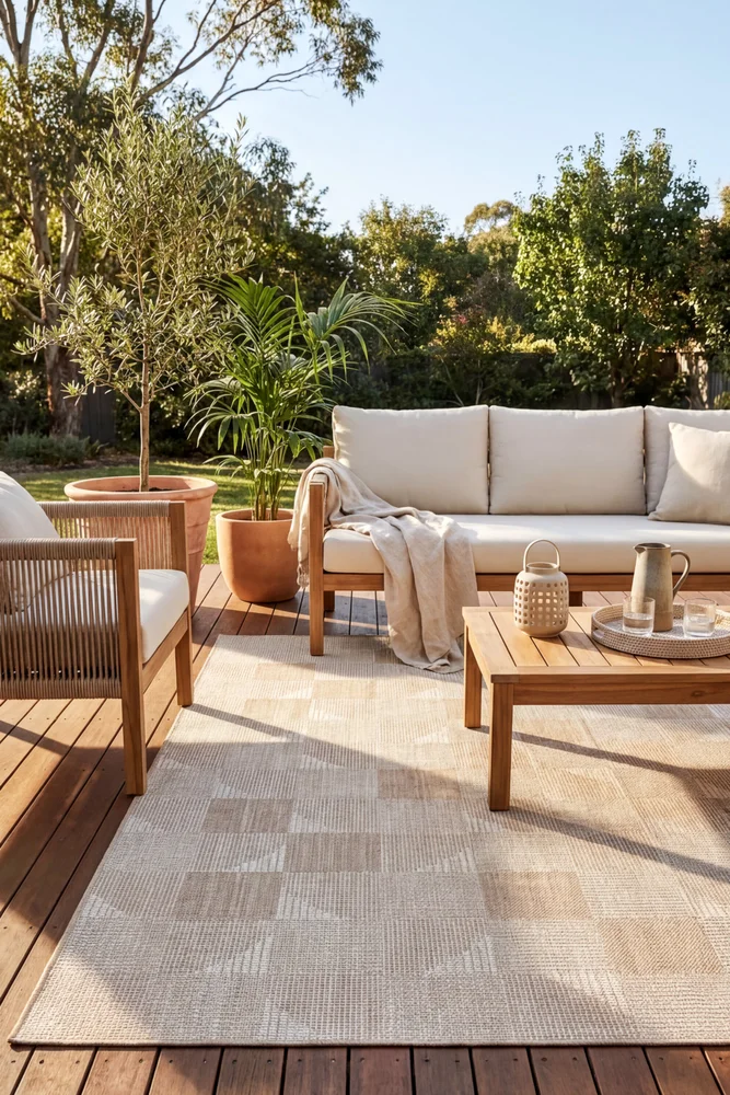 Patio Selin Natural Indoor Outdoor Rug - Image 2