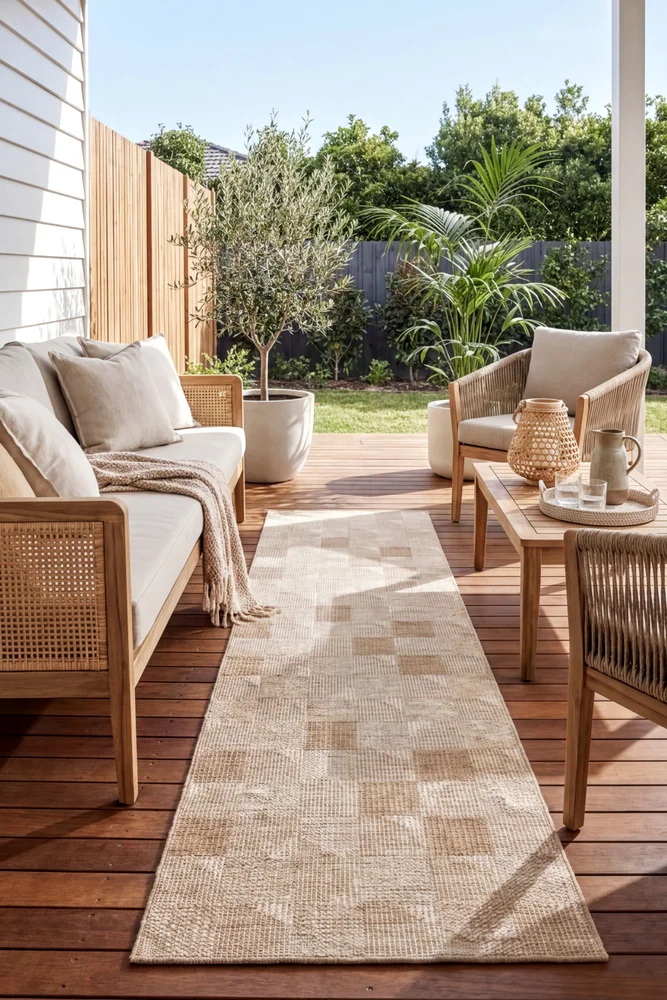 Patio Selin Natural Indoor Outdoor Runner Rug - Image 2