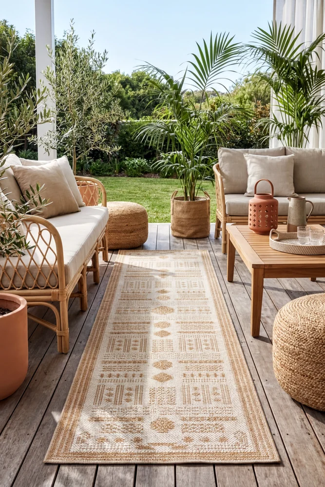 Patio Ziggy Natural Indoor Outdoor Runner Rug - Image 2