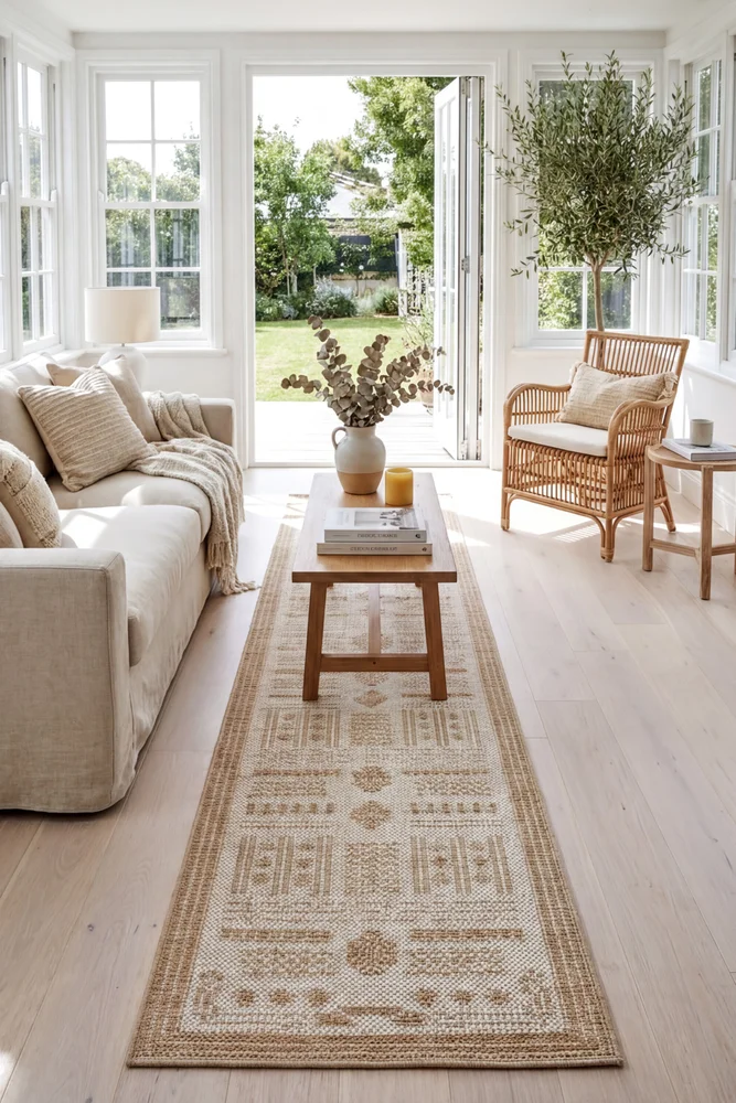 Patio Ziggy Natural Indoor Outdoor Runner Rug - Image 3