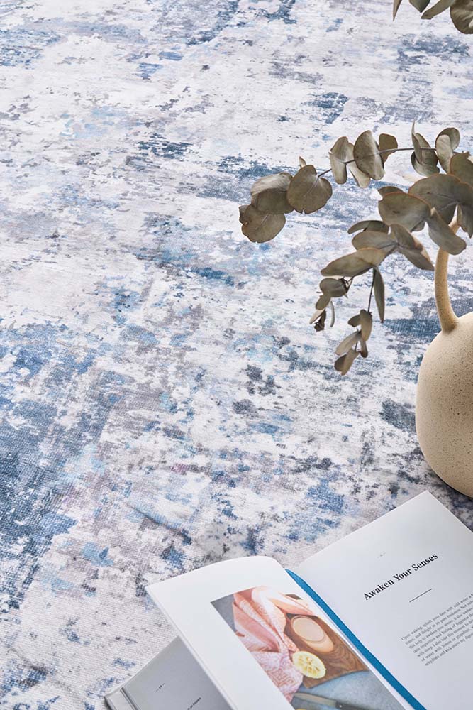 Revive Cato Blue Washable Rug - Image 4