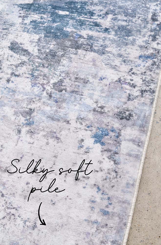 Revive Cato Blue Washable Rug - Image 5
