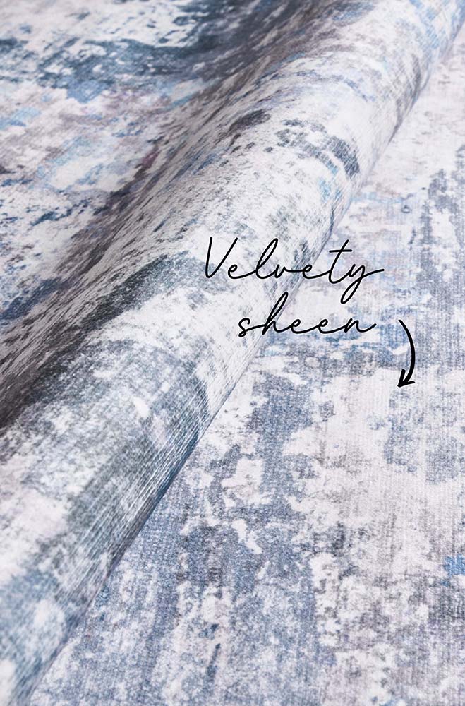 Revive Cato Blue Washable Rug - Image 6