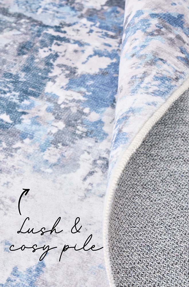 Revive Cato Blue Washable Rug - Image 7