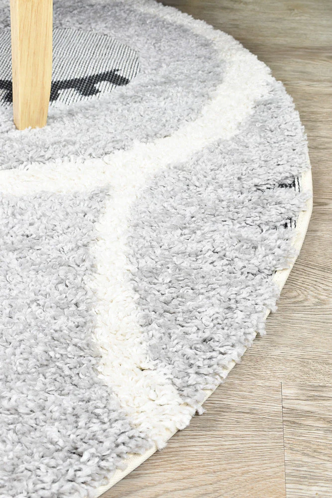 Mr&Mrs Owl 527 Grey Round Rug - Image 7