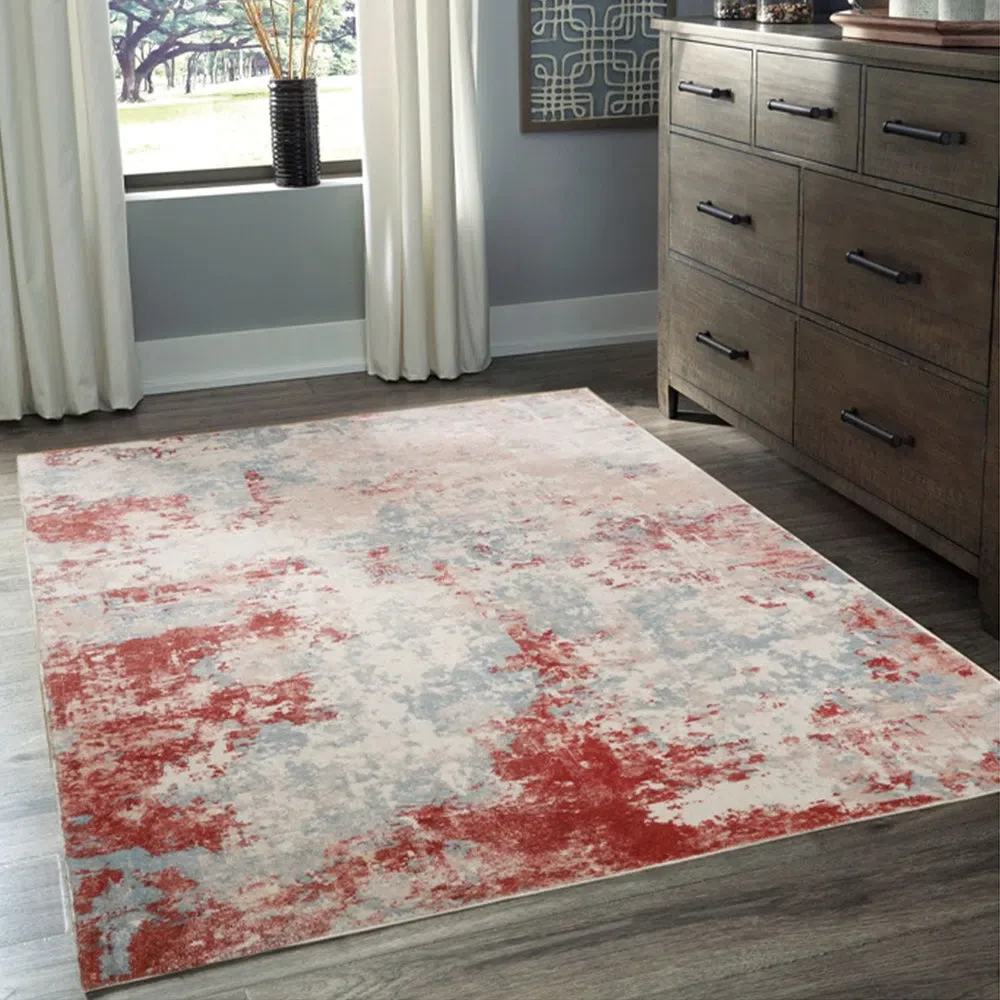 Roorkee Red Machine Washable Rug - Image 3