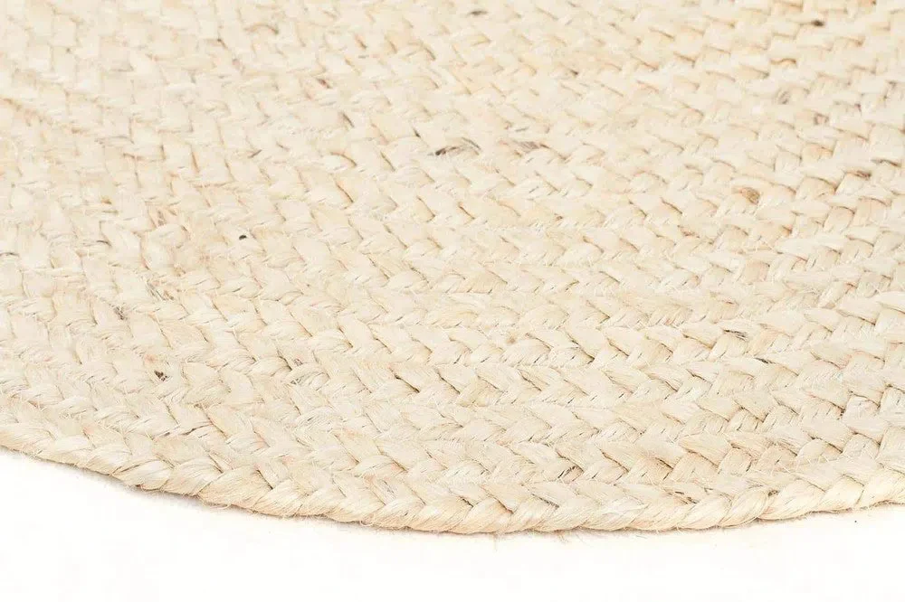 Round Jute Natural Rug Bleached - Image 4