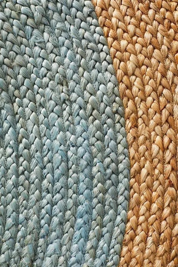 Round Jute Natural Rug Blue - Image 5