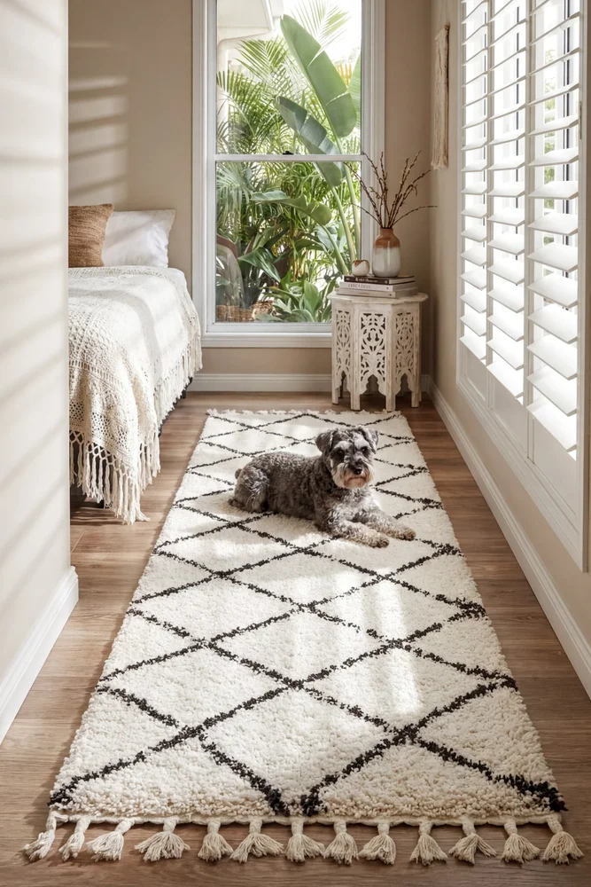 Saffron 22 White Runner Rug