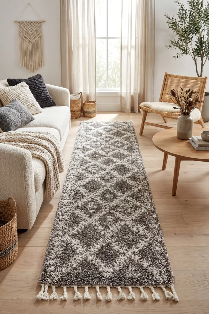 Saffron 33 Grey Runner Rug