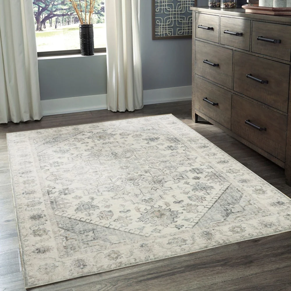 Santiago Grey Machine Washable Rug - Image 3