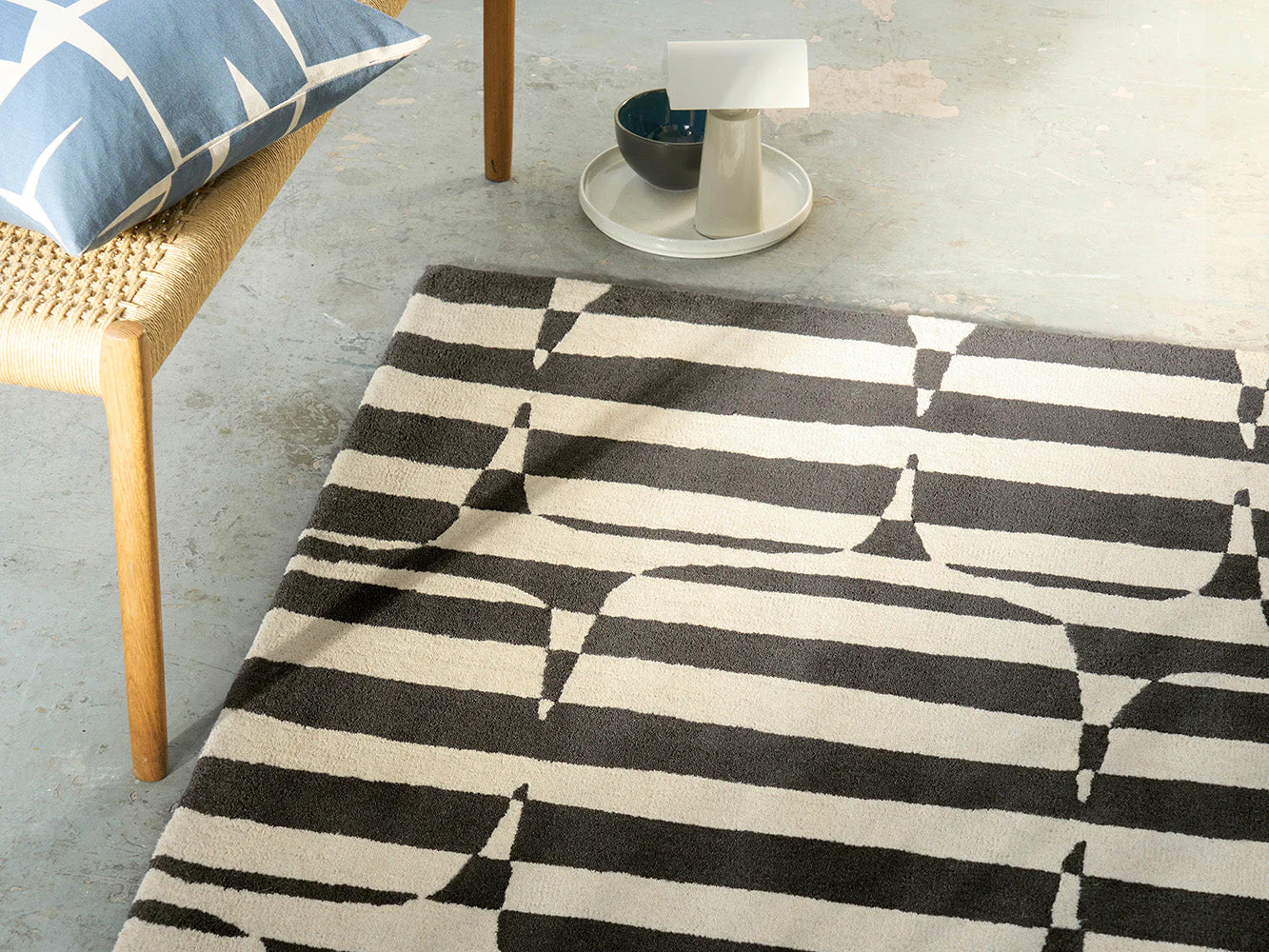 Scion Lohko Stripe Charcoal 123105 Rug - Image 8