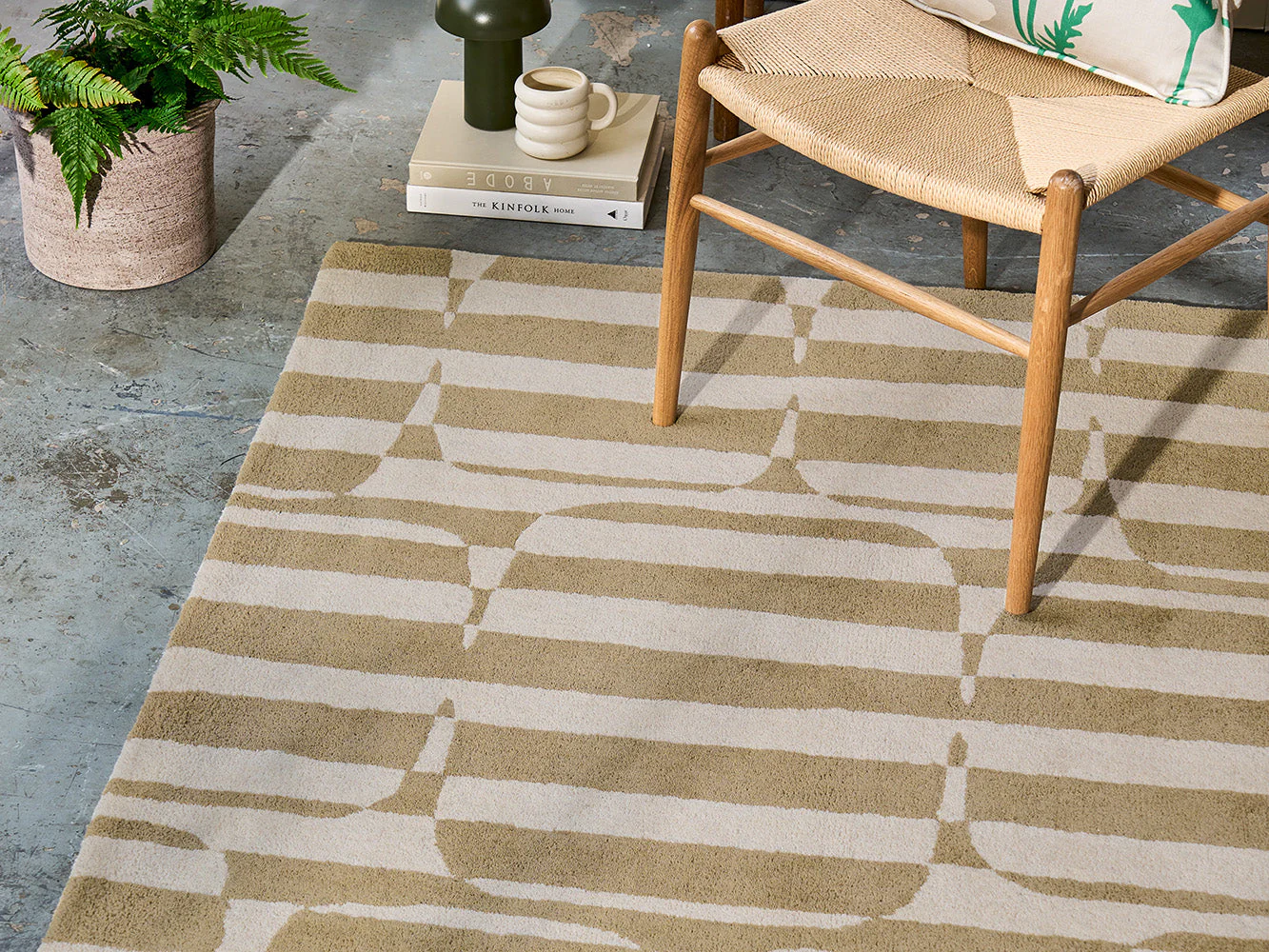 Scion Lohko Stripe Pebble 123101 Rug - Image 8