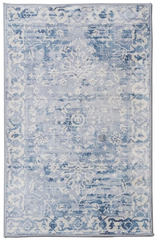 Shay Blue Machine Washable Rug