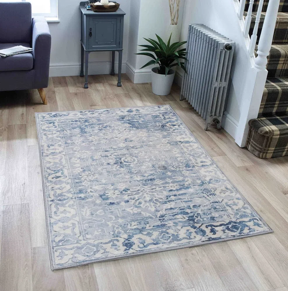 Shay Blue Machine Washable Rug - Image 3