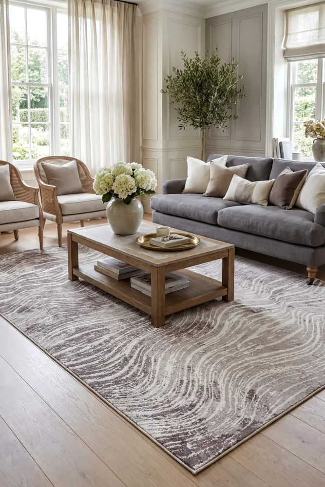 Shikhar Beige Machine Washable Rug - Image 2
