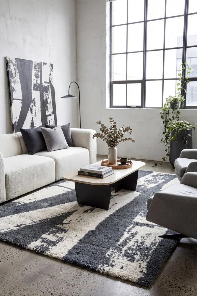 Elle 02 Grey Cream Rug - Image 2
