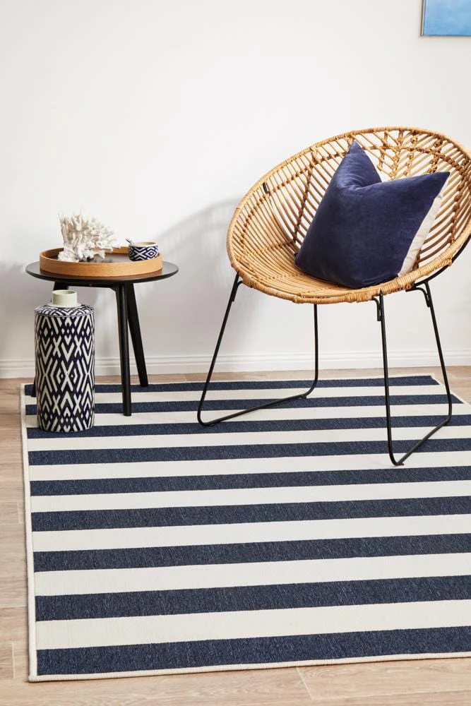 Seaside 4444 Navy White Rug - Image 4
