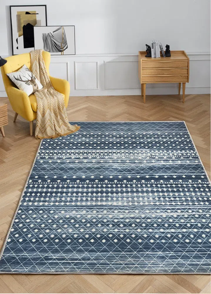 Subarashi Blue Non-Slip Rug - Image 3