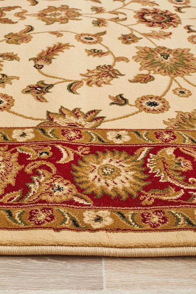 Sydney Classic Rug Ivory with Red Border - Image 6