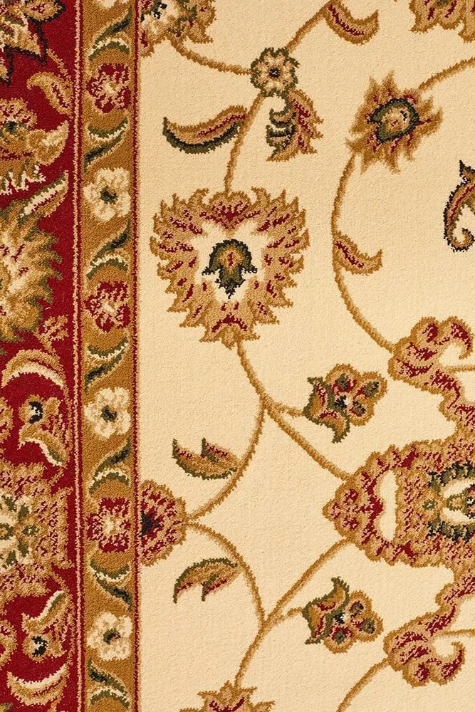 Sydney Classic Rug Ivory with Red Border - Image 7
