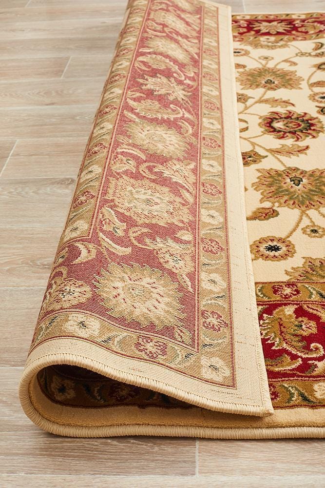 Sydney Classic Rug Ivory with Red Border - Image 8