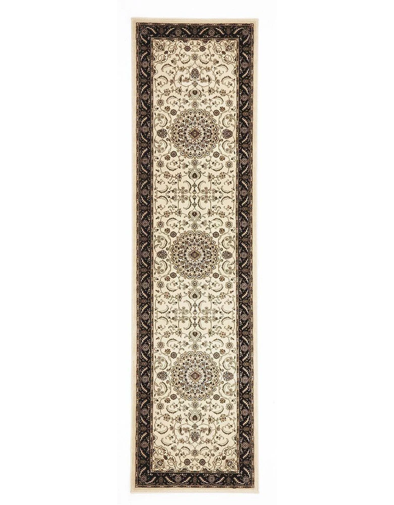 Sydney Medallion Rug Ivory with Black Border - Image 9