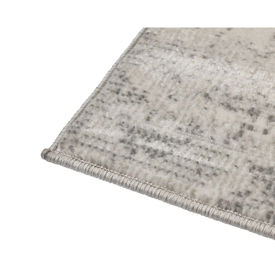 Taipei White and Grey Traditional Distressed Rug - Image 6