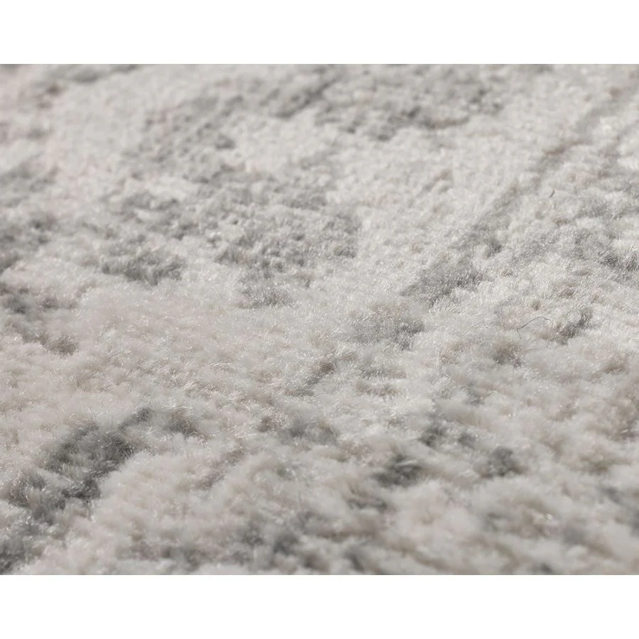 Taipei White and Grey Traditional Distressed Rug - Image 7