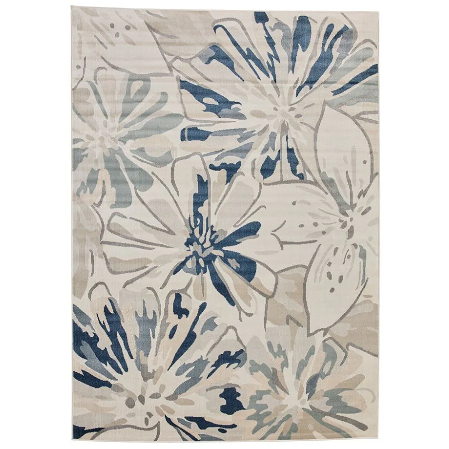 Tawang Navy and Cream Indoor Outdoor Rug