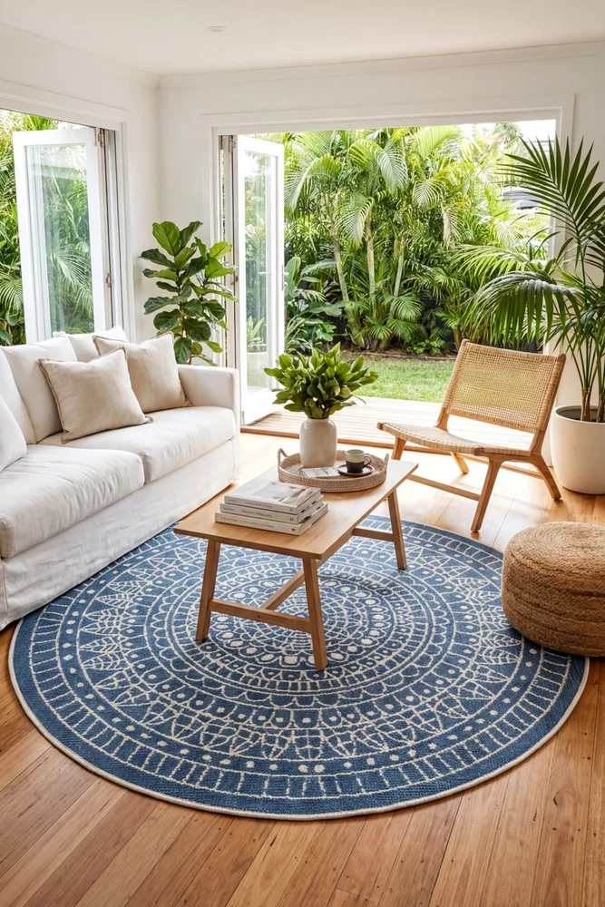 Terrazzo 39 Reversible Round Ocean Blue - Image 3