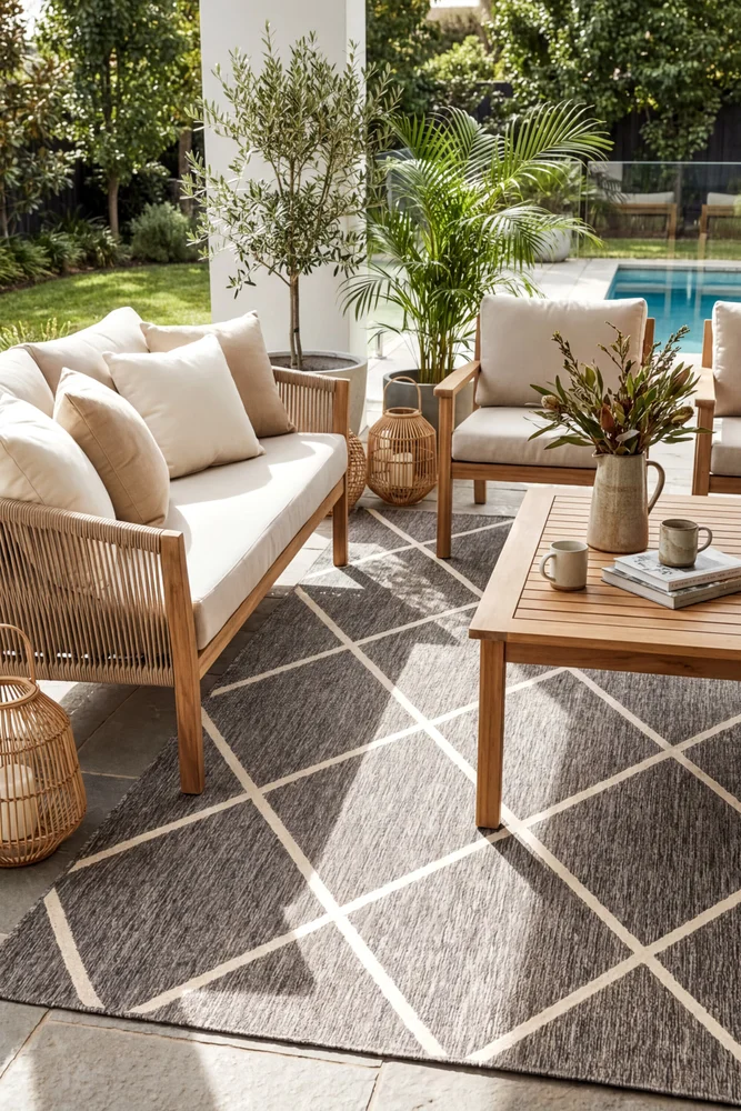 Tucson Grey Outdoor Rug - Image 2