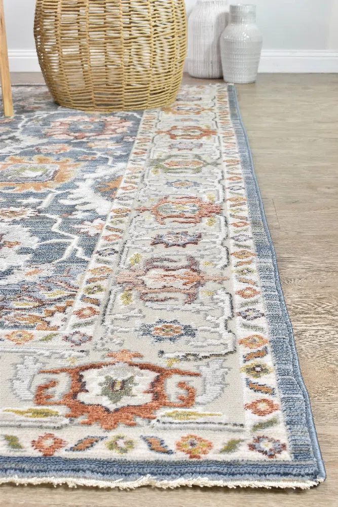 Havana 90 Navy Floral Rug - Image 6