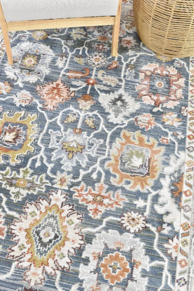 Havana 90 Navy Floral Rug - Image 8
