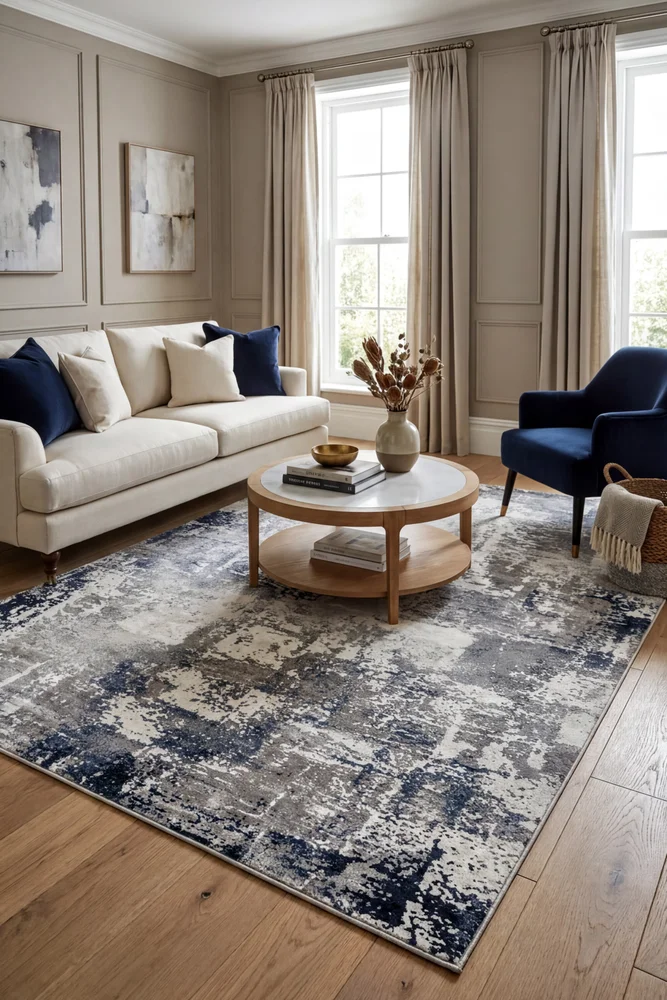 Eternal 97 Navy Grey Rug - Image 2
