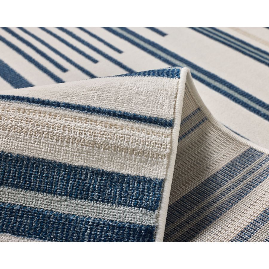 Yomi Navy and Cream Indoor Outdoor Rug - Image 4