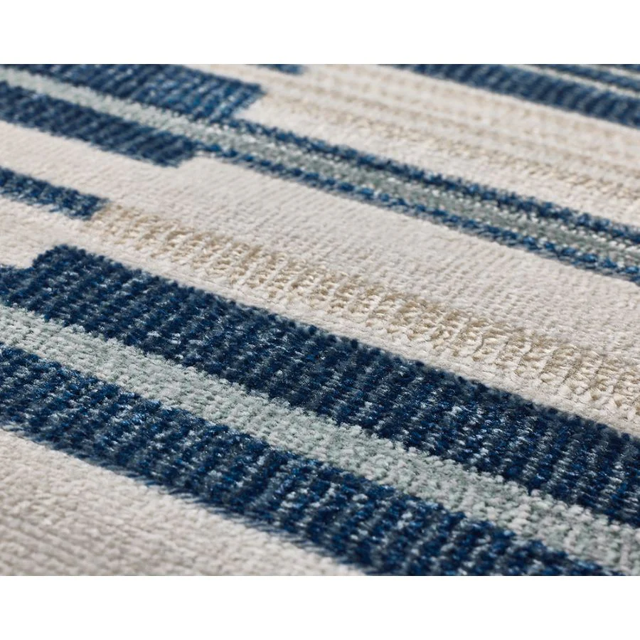Yomi Navy and Cream Indoor Outdoor Rug - Image 7