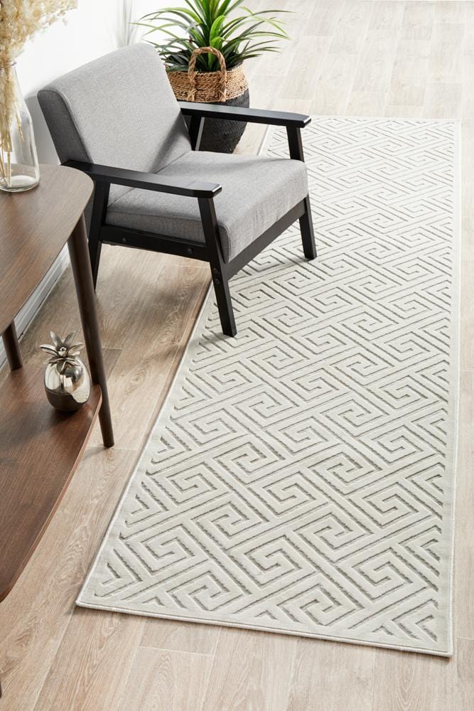 York Alice Natural White Runner Rug - Image 3