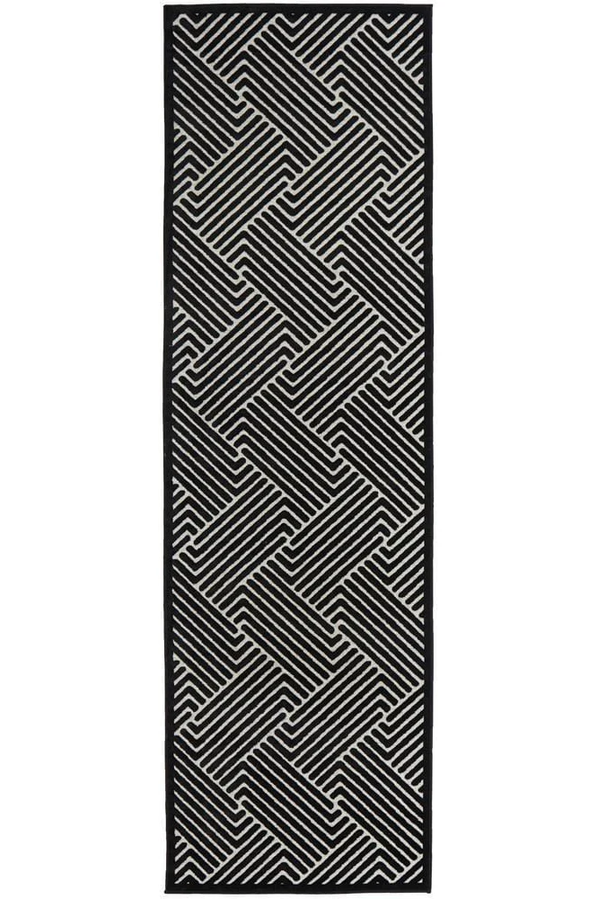 York Cindy Black & Gold Runner Rug - Image 2