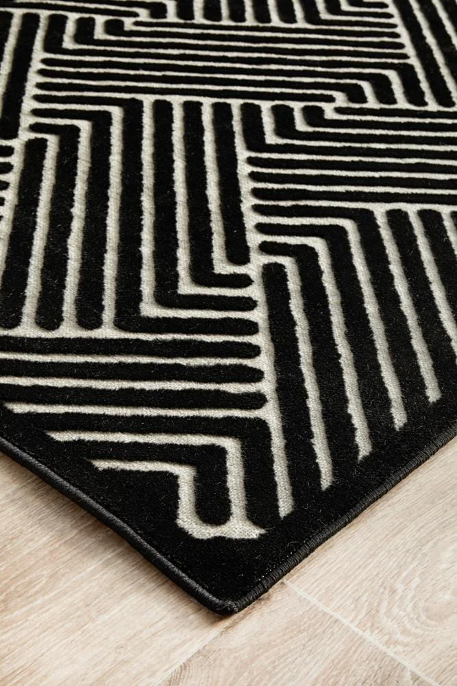 York Cindy Black & Gold Runner Rug - Image 6