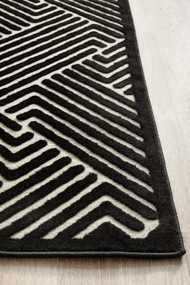 York Cindy Black & Gold Runner Rug - Image 7